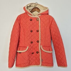 Teenie Weenie Korean Brand Quilted Button Up Hooded Jacket Buttons Large